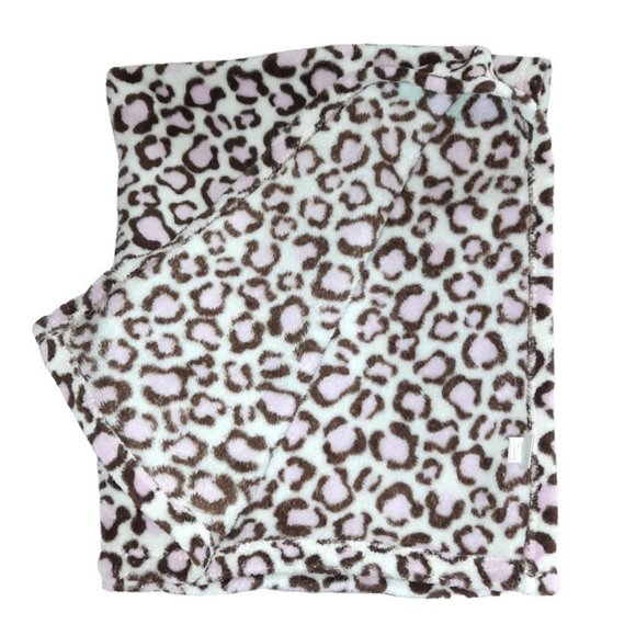2014 Cutie Pie Leopard Pink Soft Fleece Baby Security Blanket Lovey 36" X 31" - Picture 2 of 4